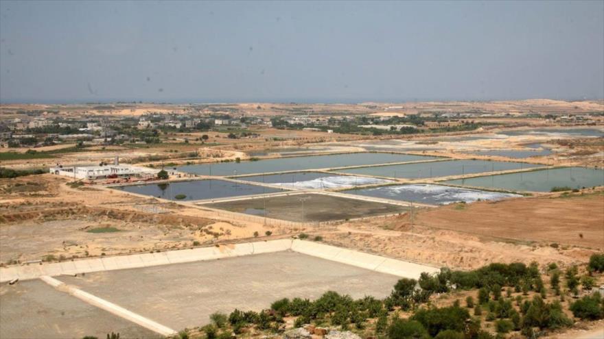 Una reserva de agua en los territorios ocupados palestinos.