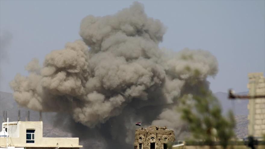 Un ataque aéreo saudí en Yemen.