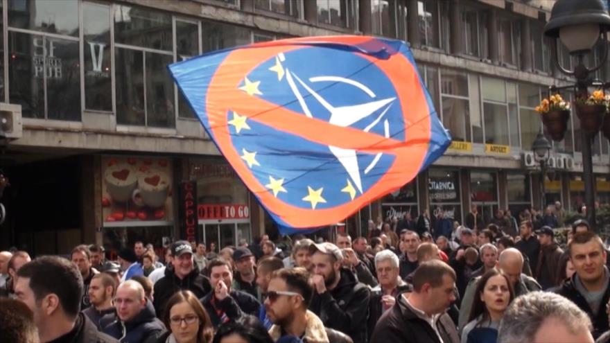 Una protesta llevada a cabo contra la OTAN.