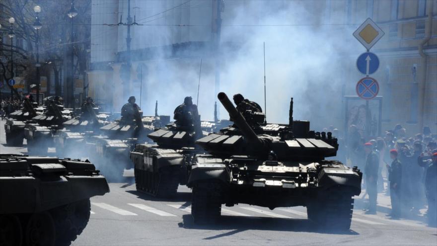 Tanques T-72B3 de fabricación rusa.