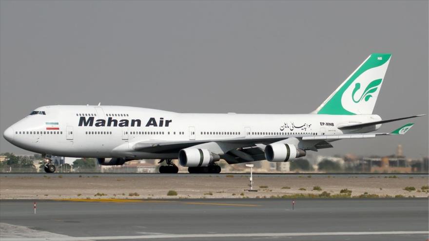 Un avión de la aerolínea iraní Mahan Air.