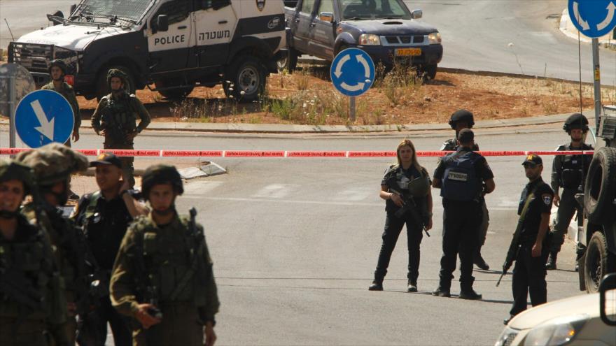 Agentes de la policía israelí en la ciudad de Al-Jalil (Hebrón).