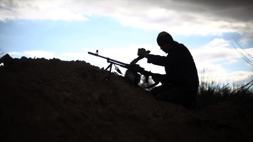 Combatiente del grupo terrorista Ahrar al-Sham en Siria.