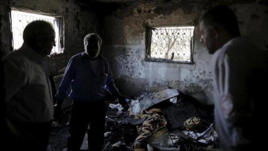 La casa quemada del palestino Mohamad Daubasha, en la aleda Duma (norte de Cisjordania), a manos de colonos israelíes, 20 de julio de 2016. 