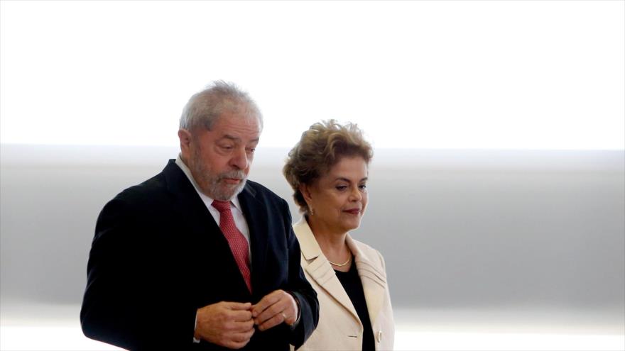 La presidenta suspendida de Brasil, Dilma Rousseff, y su antecesor, Luiz Inácio Lula da Silva.