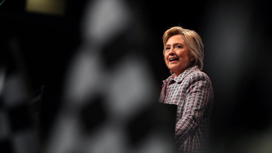 La candidata demócrata a la presidencia de EE.UU., Hillary Clinton, durante su alocución ante sus seguidores en la Convención Nacional del Partido Demócrata, en Filadelfia, estado de Pensilvania. 25 de julio de 2016