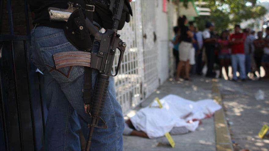La escena de un homicidio en México.