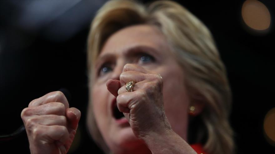 La candidata demócrata a la Presidencia de EE.UU., Hillary Clinton, en una campaña electoral celebrada en Pittsburgh, Pensilvania, 30 de julio de 2016.