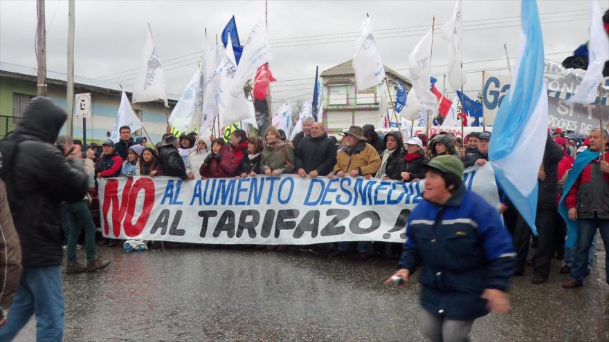Manifestación en Argentina contra el tarifazo.