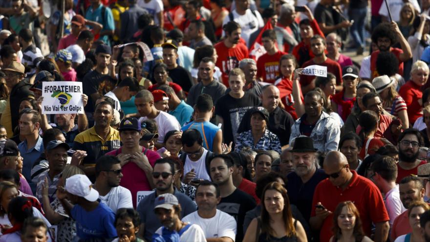 Brasileños salieron a protestar contra el presidente interino, Michel Temer, 31 de julio de 2016.