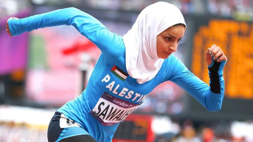 Atleta palestina en los Juegos Olímpicos de Londres 2012.