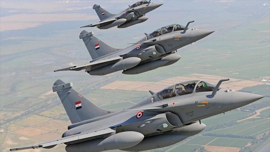 Aviones de guerra egipcios.