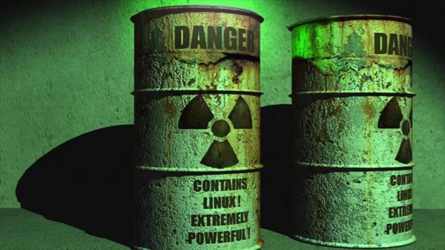 Un contenedor de material radioactivo.