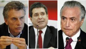 Temer, Macri y Cartes buscan quitar a Venezuela la presidencia del Mercosur