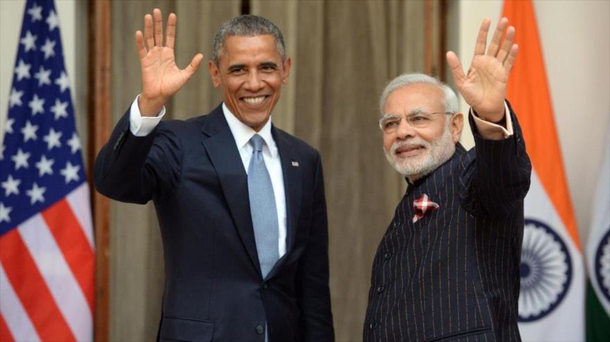 El presidente de EE.UU., Barack Obama, y el primer ministro de La India, Narendra Modi. 