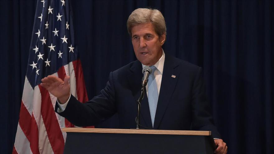El secretario de Estado de EE.UU., John Kerry, ofrece un discurso durante una conferencia de prensa en Nairobi, capital de Kenya, 22 de agosto de 2016.