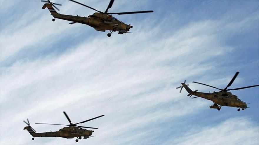 Helicópteros del Ejército iraquí.