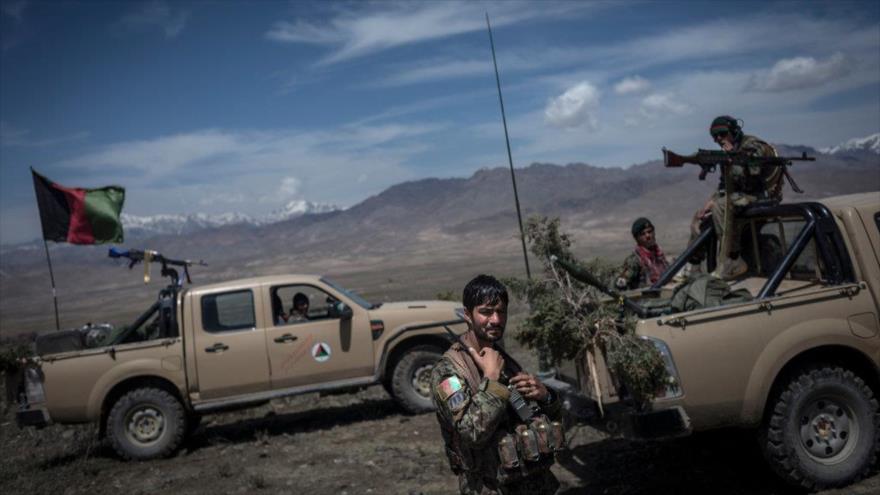 Fuerzas afganas desplazadas en la provincia oriental de Paktia.