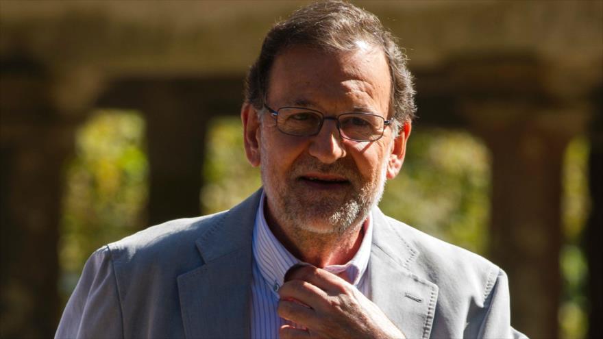 El presidente en funciones de España Mariano Rajoy durante el acto de apertura del curso político, celebrado este sábado en la Carballeira de San Xusto, en Cotobade (Pontevedra), 27 de agosto de 2016.