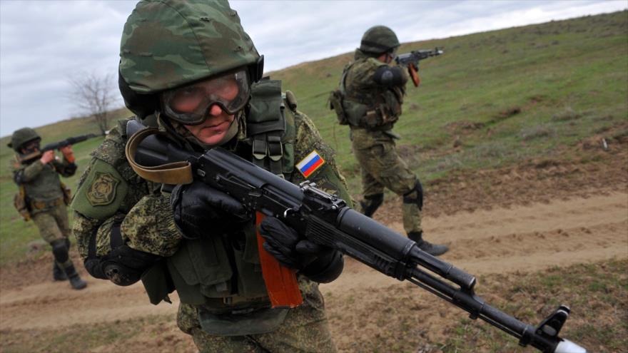 Tropas del Ejército ruso, durante un ejercicio militar.