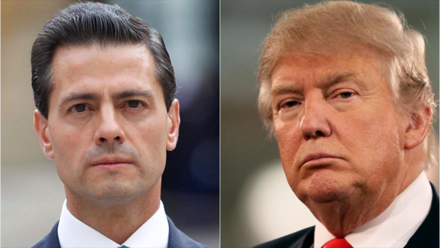 El presidente mexicano, Enrique Peña Nieto (izda.) y el candidato republicano a la Presidencia de Estados Unidos, Donald Trump (dcha.).