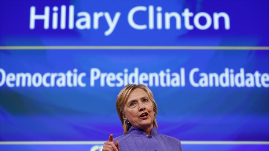 La candidata demócrata a la Presidencia de EE.UU., Hillary Clinton, durante una convención de la Legión Estadounidense en el estado de Ohio (noreste estadounidense), 31 de agosto de 2016.