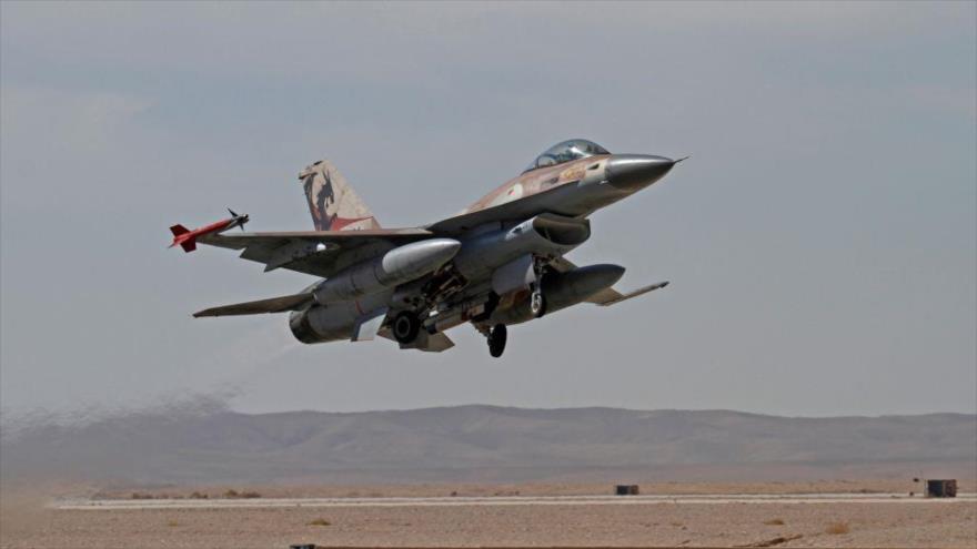 Avión F-16 de la fuerza aérea israelí.