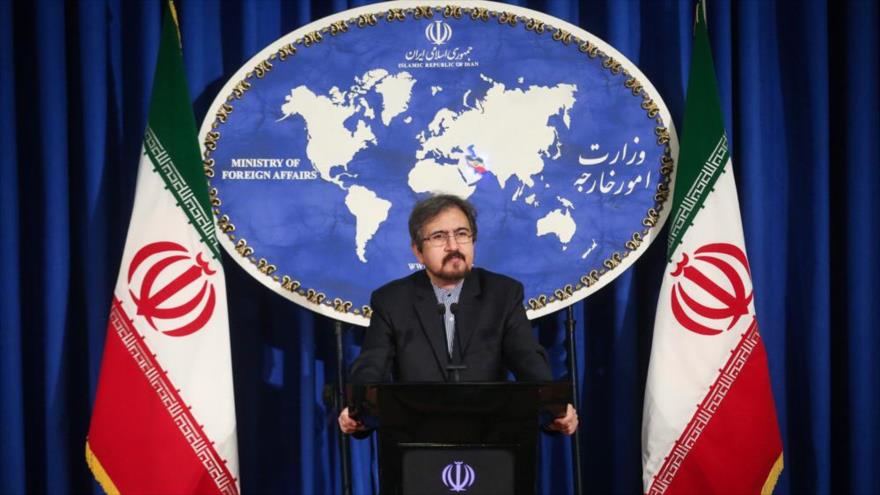 El portavoz del Ministerio de Asuntos Exteriores de Irán, Bahram Qasemi, en una rueda de prensa en Teherán, la capital persa.
