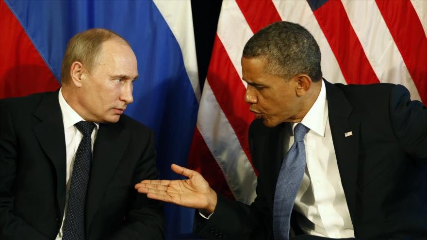 Los presidentes de Rusia y EE.UU., Vladimir Putin (izda.) y Barack Obama, respectivamente,