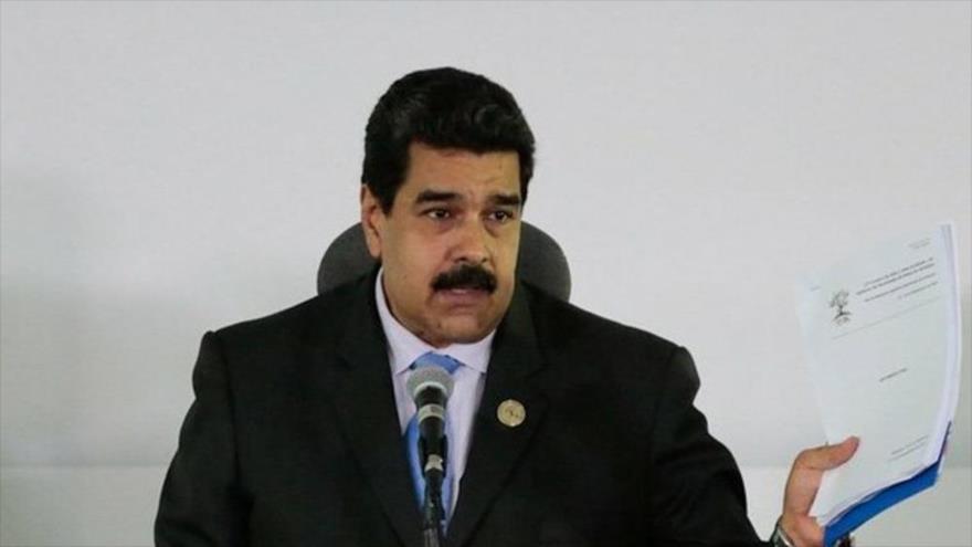 El presidente venezolano, Nicolás Maduro, ofrece una rueda de prensa tras la conclusión de la XVII cumbre del Movimiento No Alineado (MNA), en Margarita, 18 de septiembre de 2016.