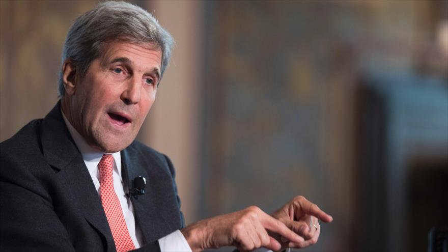 El secretario de Estado estadounidense, John Kerry, habla durante la Conferencia Nuestro Océano en Washington DC, 16 de septiembre de 2016.