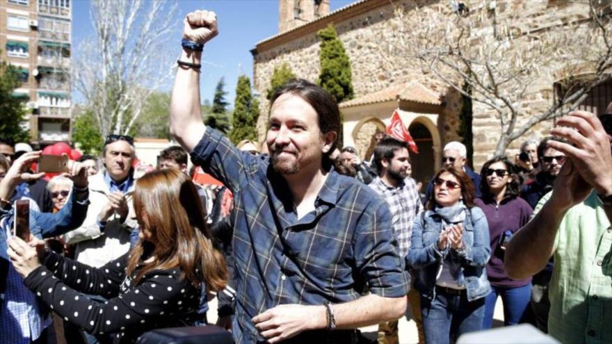 El líder de Podemos, Pablo Iglesias, durante un acto público.