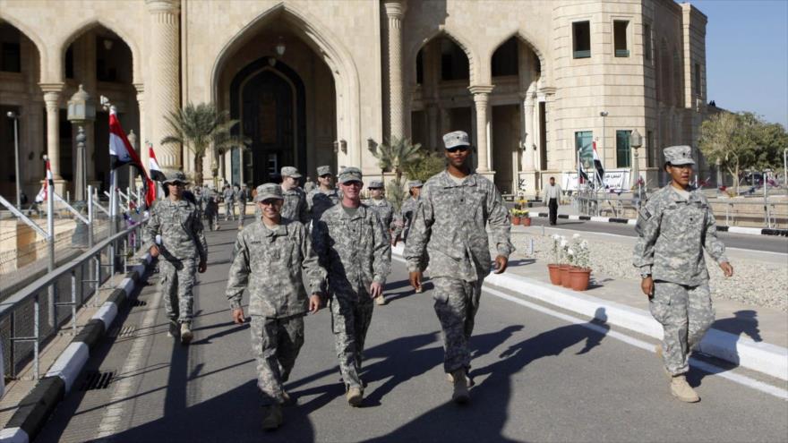 Soldados estadounidenses en Camp Victory, en Bagdad, la capital iraquí.