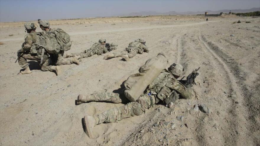 Soldados del Ejército de EE.UU. durante una patrulla militar conjunta con las fuerzas afganas en la provincia de Kandahar (sur de Afganistán).