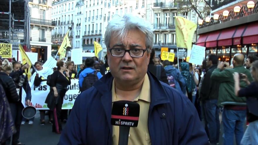 Manifestación contra políticas de regresión social en Francia