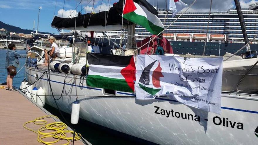 El velero Zeituna que fue interceptado por la armada israelí cuando intentaba alcanzar las costas de Gaza.