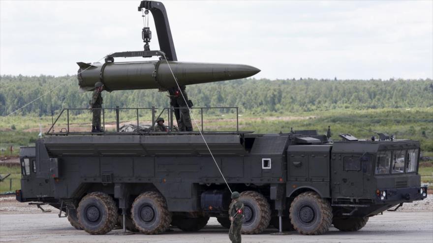 Sistema transportadora de misiles Iskander-M, del Ejército de Rusia.
