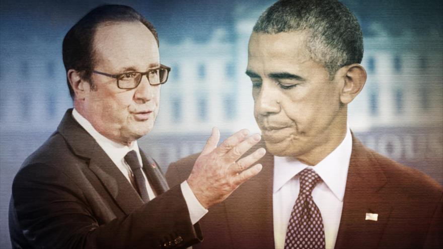 Los presidentes de Francia y EE.UU., François Hollande (izda.) y Barack Obama, respectivamente.