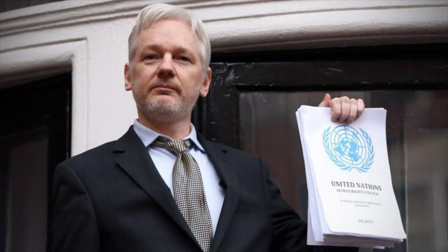 El fundador del portal de filtraciones WikiLeaks, Julian Assange, asilado en la Embajada de Ecuador en Londres (capital británica).