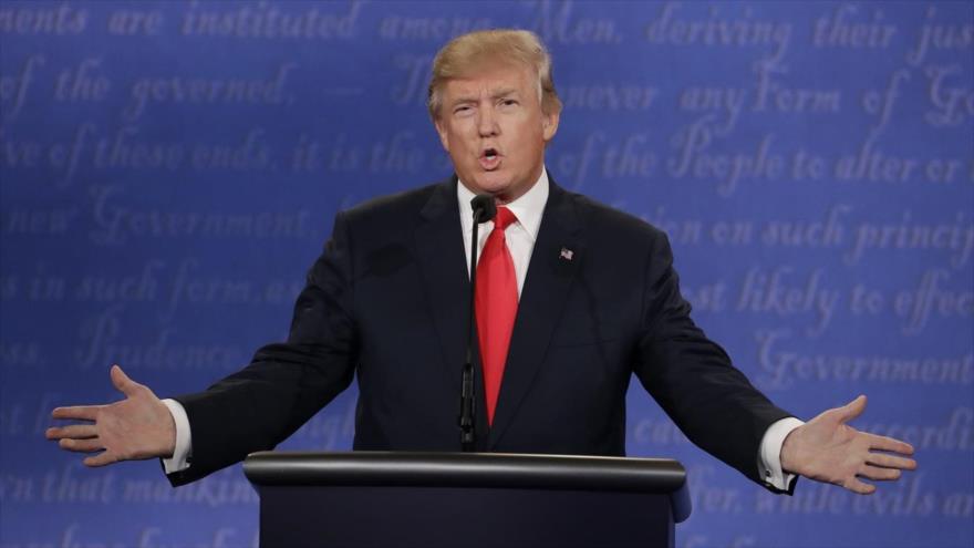 Donald Trump, el candidato republicano durante el tercer y último debate entre los candidatos presidenciales a la Casa Blanca, 19 de octubre de 2016.