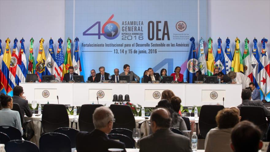 La 46ª Asamblea General de la Organización de Estados Americanos (OEA) en Santo Domingo, la capital de la República Dominicana, 14 de junio de 2016.
