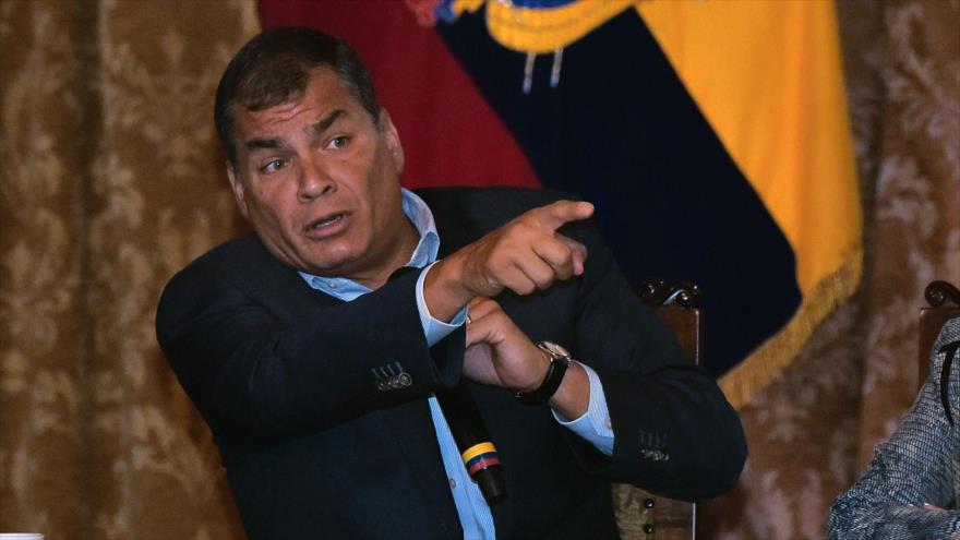 El presidente de Ecuador, Rafael Correa, durante una conferencia de prensa en el Palacio de Carondelet, en Quito (capital), 8 de junio de 2016. 