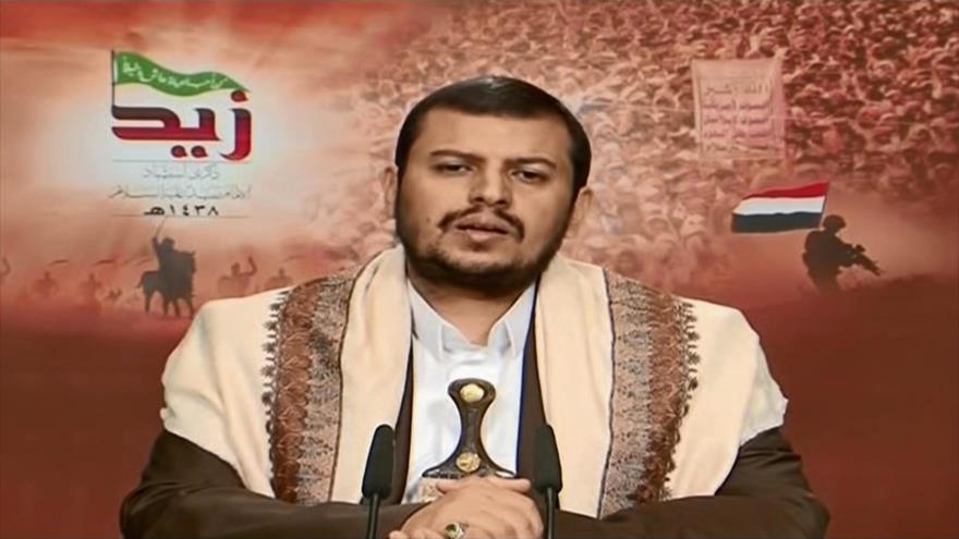El líder del movimiento popular yemení Ansarolá, Abdulmalik al-Houthi, ofrece un discurso, 26 de octubre de 2016.