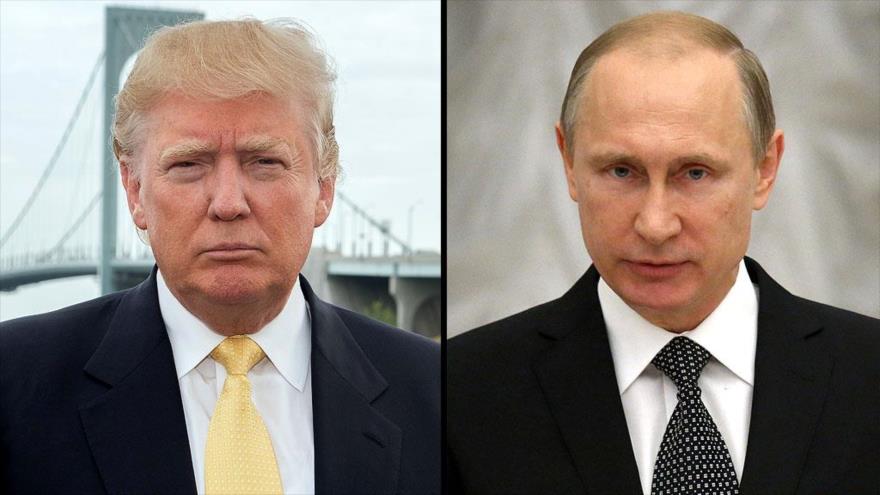 El candidato republicano a la Casa Blanca, Donald Trump (izda.), y el presidente de Rusia, Vladimir Putin.