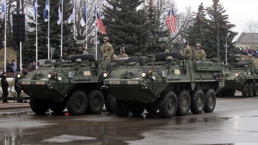 Tropas de la OTAN desplegadas en Estonia, cerca de la frontera rusa.