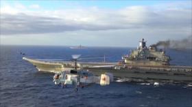 Portaviones ruso Admiral Kuznetsov avanza por el Mediterráneo