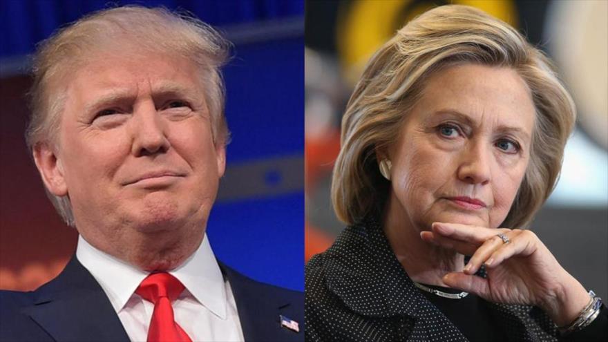 El candidato republicano, Donald Trump (izda.) y la demócrata, Hillary Clinton.