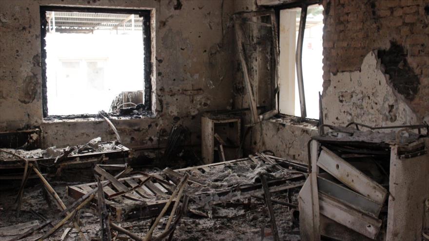 Un hospital de Médicos Sin Fronteras (MSF) en la ciudad de Kunduz, en el noreste de Afganistán, destruido en un ataque aéreo de la OTAN, 3 de octubre de 2015.