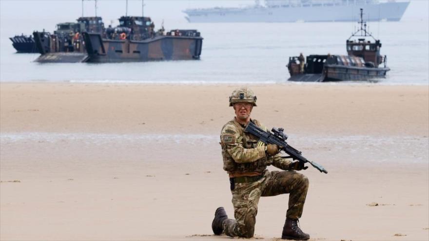 Un soldado del Ejército británico en una de las bases militares del Reino Unido.