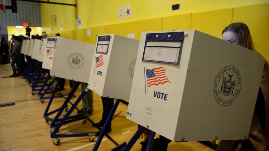 Un centro de votación en Nueva York para las elecciones presidenciales de EE.UU., 8 de noviembre de 2016.